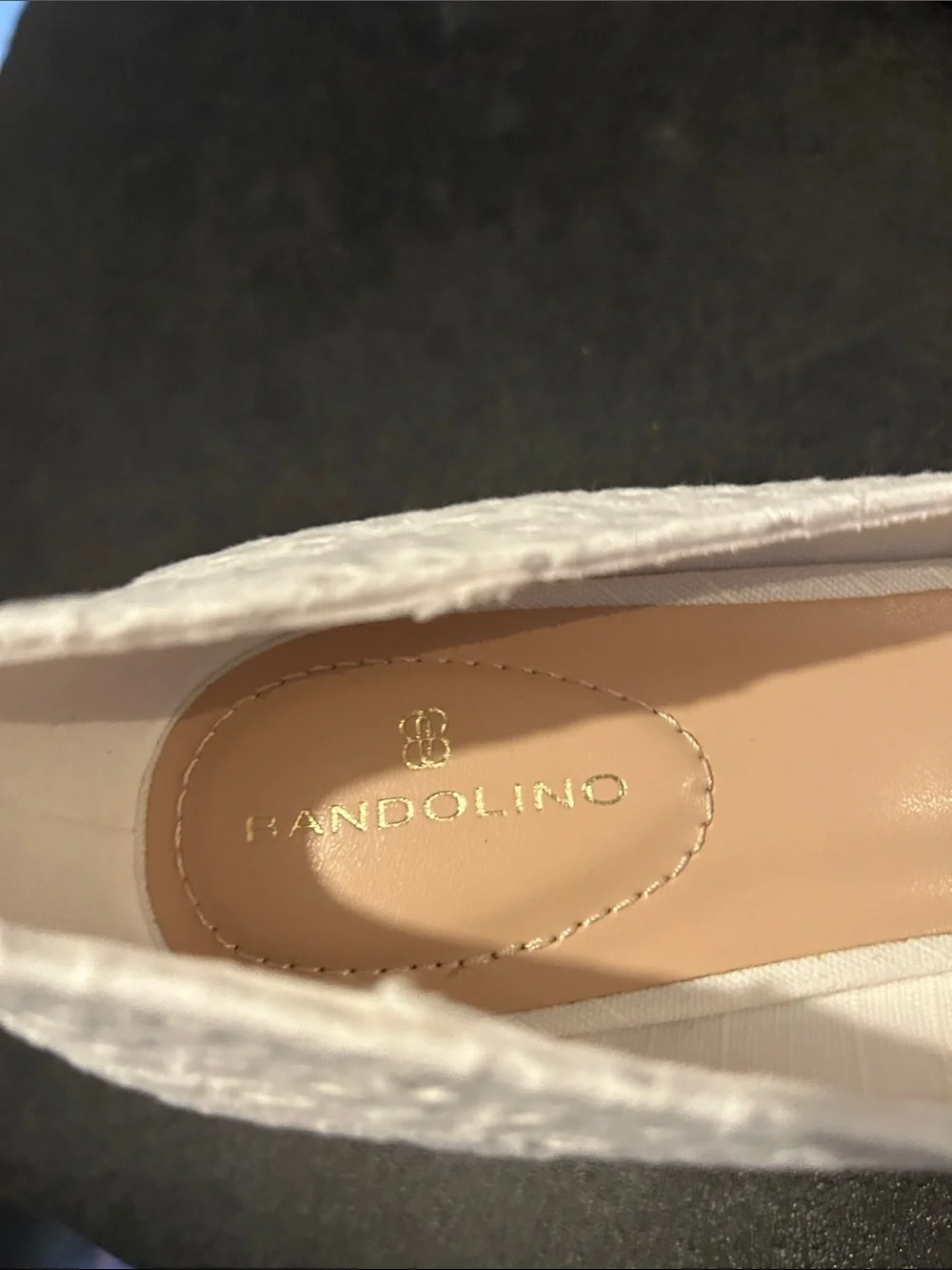 Bandolino White Eyelet Peep-Toe Espadrille Wedges